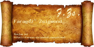 Faragó Zsigmond névjegykártya